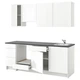 Кухня IKEA KNOXHULT 220х61х220 см глянцева біла (691.804.71) - зображення 1