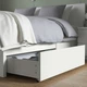 Ліжко з 4 ящиками IKEA MALM 140x200 см Leirsund біле (790.199.16) - изображение 7