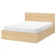 Ліжко з місцем для зберігання IKEA MALM 140х200 см шпон біленого дуба (004.126.85) - зображення 1
