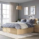 Ліжко з місцем для зберігання IKEA MALM 140х200 см шпон біленого дуба (004.126.85) - зображення 3