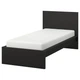 Ліжко IKEA MALM 90х200 см чорно-коричневе (802.494.93) - изображение 1