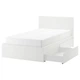 Ліжко з 2 ящиками IKEA MALM 120х200 см біле (690.682.24) - изображение 1