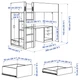 Ліжко-горище зі столом та 4 шухлядами IKEA SMASTAD 90x200 см біле/сіре (094.355.88) - зображення 8