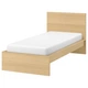 Ліжко IKEA MALM 90х200 см шпон біленого дуба (203.251.64) - изображение 1