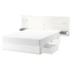 Ліжко з ящиками для зберігання IKEA NORDLI 140х200 см біле (092.414.20) - изображение 1