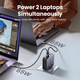 Зарядний пристрій Ugreen CD289 3xUSB 140W GaN 2хUSB-C+USB-A з C to C Cable 1.5 м Gray (90549) - зображення 4