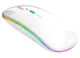 Беспроводная Бесшумная мышь 2.4G + Bluetooth Встроенный аккумулятор RGB подсветка Белая - изображение 3