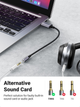 Звукова картая UGREEN CM477 USB 2.0 to 3.5mm Aluminum Alloy 25cm Dark Gray (30757) - изображение 4
