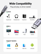 Звукова картая UGREEN CM477 USB 2.0 to 3.5mm Aluminum Alloy 25cm Dark Gray (30757) - изображение 5