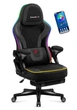 Компьютерное геймерское кресло HUZARO Force 4.6 Black LED RGB ткань - изображение 1