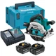 Акумуляторна ручна дискова пилка Makita DHS660RTJ LXT + 2 АКБ 5 Ah + З/П + кейс MakPac (18В, 165мм) електрична циркулярна пила (4056) - зображення 1