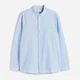 Рубашка хлопковая летняя мужская H&M 061013956 S Светло-голубая (6666000322692) - изображение 6