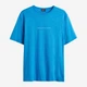 Футболка хлопковая длинная мужская H&M 061099592 L Голубой/Текст (6666000321794) - изображение 5