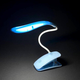 Led лампа настільна на прищіпці з акумулятором та USB висота 27см, 14 світлодіодів 3 режими свічення, синя - зображення 3