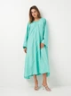 Платье миди женское H&M 1031698_зел XS Зеленое (KAY2000001506080) - изображение 1
