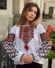Вишукана жіноча вишиванка біла "Устинія" на домотканому полотні 12156-48 (L) - зображення 1