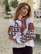 Вишукана жіноча вишиванка біла "Устинія" на домотканому полотні 12156-48 (L) - зображення 5