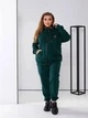 Жіночий спортивний костюм утеплений з нашивками Fashion 54/56 темно-зелений - зображення 2