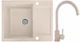 Мойка кухонная, прямоугольная, композитная Valetti 26D 62х50см Бежевая + смеситель - изображение 1
