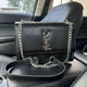 Жіноча міні сумочка YSL чорна на плечо клатч з зміїної еко-шкіри з ланцюжком для вечірок - зображення 2