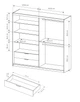 Шкаф распашной четырехдверный Tally (Italy) 4D2S/220 Perfect Home Дуб артизан/Антрацит (Ламинированная ДСП + Зеркало) - изображение 5