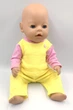 Піжама жовта з рожевими рукавами для пупса Baby Born - натуральна бавовна - зображення 2