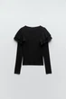 Кофточка ZARA в рубчик M Чорна - зображення 1