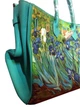 Дизайнерская сумка ArtBag Luxury-Creator ИРИСЫ Рисунок на сумке художественная роспись пейзаж цветы синие и белые ирисы ручная работа - изображение 4