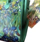 Дизайнерская сумка ArtBag Luxury-Creator ИРИСЫ Рисунок на сумке художественная роспись пейзаж цветы синие и белые ирисы ручная работа - изображение 5