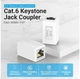 З'єднувач кручений пари патч-корду RJ45 Vention Keystone Jack Coupler (Cat.6, 1шт/уп, FTP). White - зображення 2