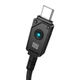 Кабель Type-C на Type-C з підсвіткою Baseus Unbreakable Aramid Series Fast Charging (2м, 100W, 5A). Black - зображення 4