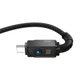 Кабель Type-C на Type-C з підсвіткою Baseus Unbreakable Aramid Series Fast Charging (2м, 100W, 5A). Black - зображення 5