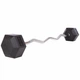 Штанга фиксированная изогнутая обрезиненная Rubber Hexagon Barbell 40кг Zelart (гриф l-95см) (TA-6231-40) - изображение 1