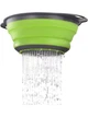 Друшляк силіконовий складаний 2 шт в комплекті (великий + маленький) Collapsible filter baskets, зелений - зображення 2