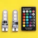 Лампа в автомобиль 2шт LED T10 W5W с пультом ДК, 6 SMD 5050, 16 цветов - изображение 2