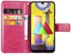 Чехол Clover для Samsung Galaxy M31 / M315 книжка с узором кожа PU малиновый - изображение 5