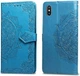 Чохол Vintage для IPhone X книжка з візерунком шкіра PU блакитний Без бренду - зображення 1