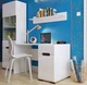 Стол письменный Ацтека BRW (Black Red White) BIU1D1S/8/12 Белый + Белый глянец 120х66х75 см - изображение 8