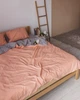 Постельное белье полуторное Dushka Home Вареный хлопок 20508 160х215 см персиковое с серым 4722120 - изображение 6