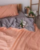 Постельное белье полуторное Dushka Home Вареный хлопок 20508 160х215 см персиковое с серым 4722120 - изображение 7