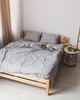 Постельное белье евро Dushka Home Вареный хлопок 20502 200х220 см светло-серое 4722114 - изображение 1