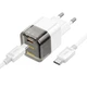 Адаптер мережевий HOCO Type-C до Type-C Cable Transparent tribute single-port C125A | 1Type-C, PD/QC, 20W/3A| - зображення 1