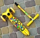 Детский складной трехколесный самокат SPORT KIDS 2581 с подсветкой колес Желтый 4567064 - изображение 3