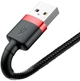 Кабель Baseus Cafule Cable USB 2.4A 1m Black/Red (CALKLF-B19) 4772144 - зображення 4