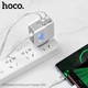 Зарядний адаптер - мережний блок живлення із вбудованим кабелем Type-C - HOCO C75 2USB - зображення 3