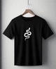 Футболка чорна оверсайз унісекс з принтом " Змія , змійка " Розмір S-M - зображення 1