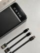 Портативна зарядка зовнішній переносний акумулятор Power bank 30000 mAh 2 USB Micro-USB Type-C (477680-Prob) Чорна - зображення 3