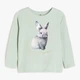 Подростковый лонгслив для девочки H&M 060922700_rabbit 146-152 см Зеленый/Кролик (6666000323248) - изображение 2