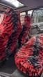 Автомобильные универсальные чехлы салона на сиденья красные меховые комплект UN0061 - изображение 2