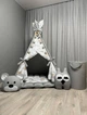 Вигвам Медвеженок на луне 7 с матрасиком БОНБОН и корзиной для игрушек Полный комплект 0681 - изображение 4